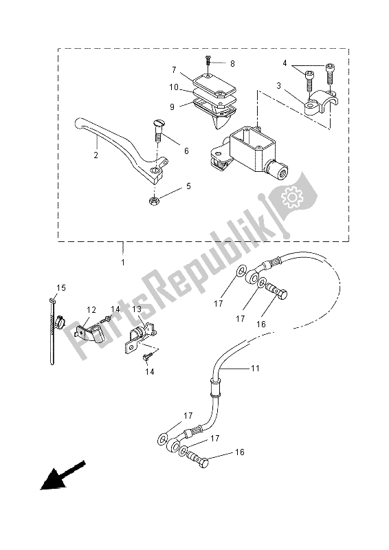 Tutte le parti per il Pompa Freno Anteriore del Yamaha NS 50F Aeorox 4 2014