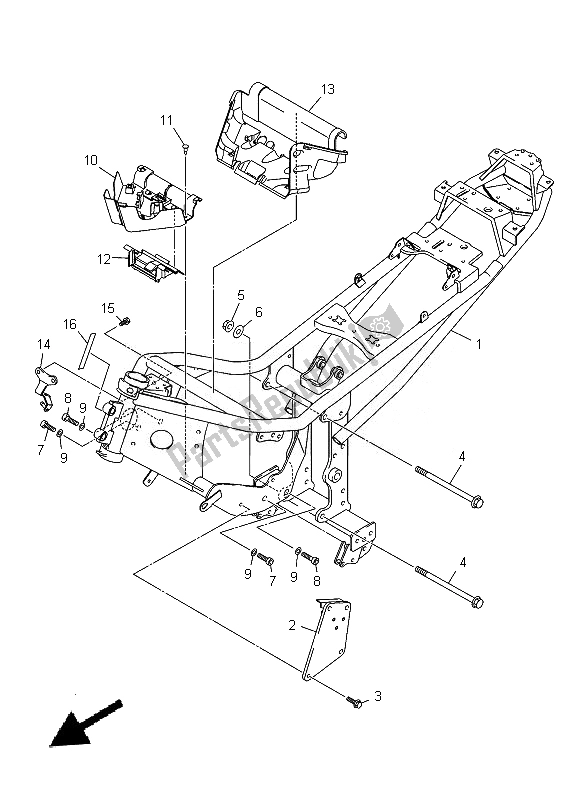 All parts for the Frame of the Yamaha XJ 6F 600 2014