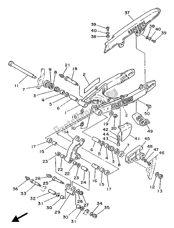 Tutte le parti per il Braccio Posteriore del Yamaha XT 350 1987