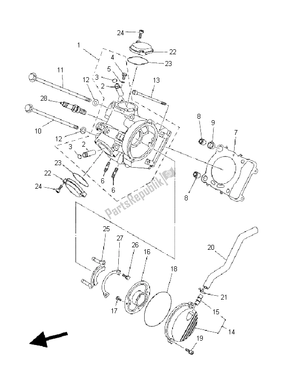 Tutte le parti per il Testata del Yamaha YFM 400A Kodiak 2X4 2004