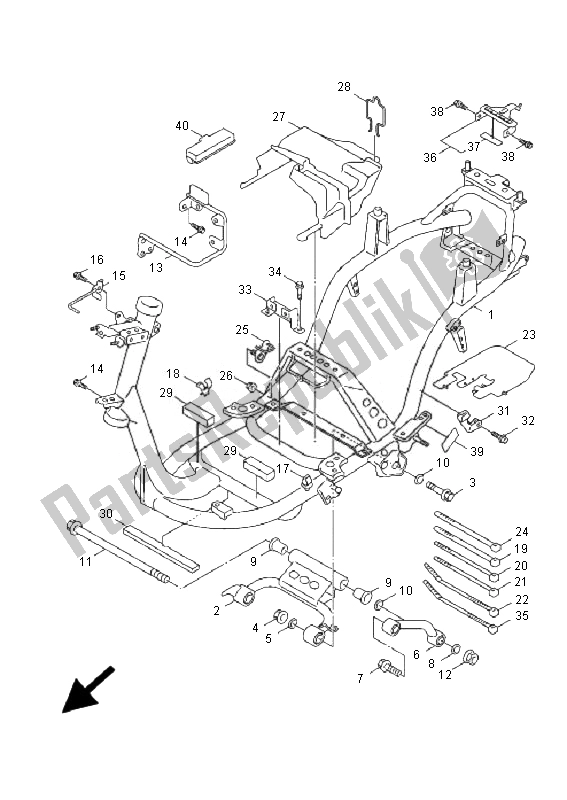 Tutte le parti per il Telaio del Yamaha XC 125 Cygnus X 2007