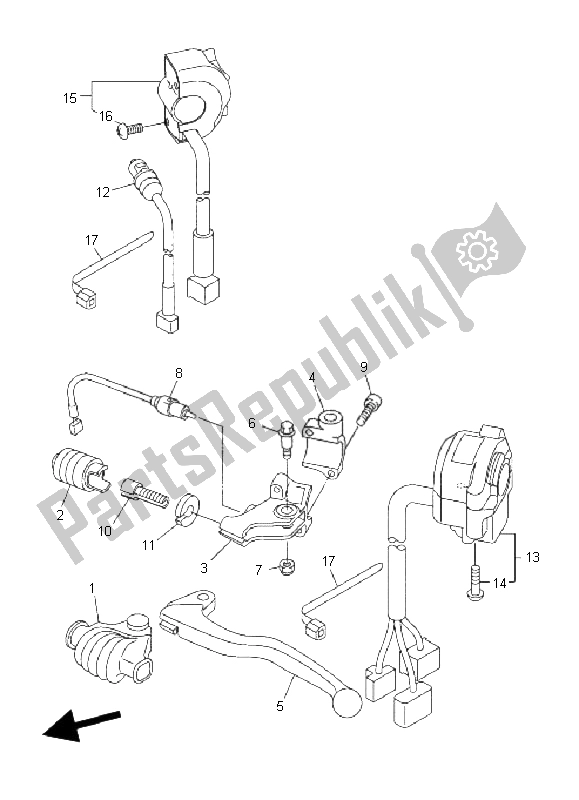 Todas las partes para Interruptor De Palanca Y Palanca de Yamaha WR 250X 2008