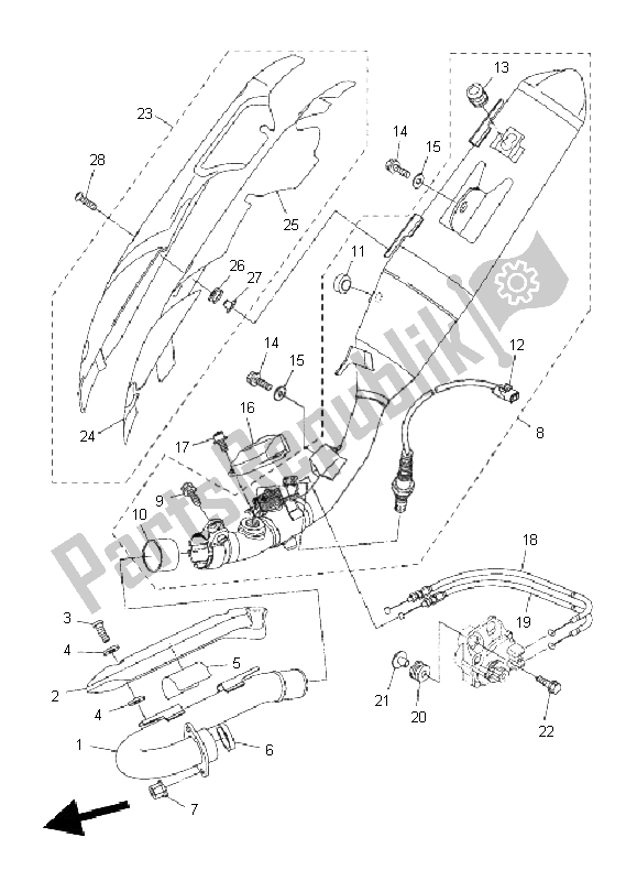 All parts for the Exhaust of the Yamaha WR 250X 2011