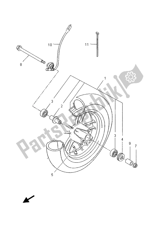 Todas as partes de Roda Da Frente do Yamaha YN 50F 2013
