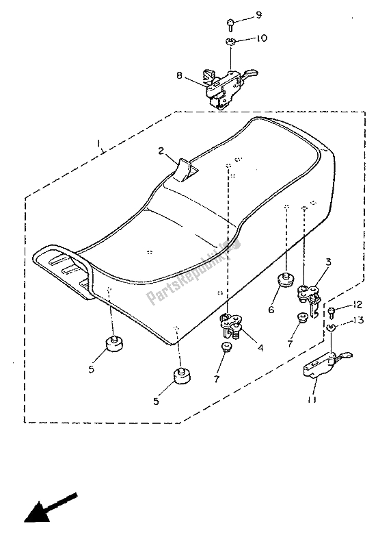 Toutes les pièces pour le Siège du Yamaha FJ 1200 1991