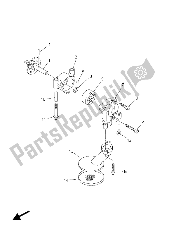 All parts for the Oil Pump of the Yamaha FJR 1300 AE 2015