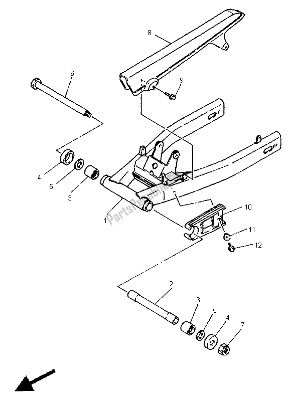 Toutes les pièces pour le Bras Arrière du Yamaha XJ 600N 1998