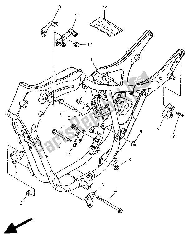 Wszystkie części do Rama Yamaha XV 125 Virago 1998