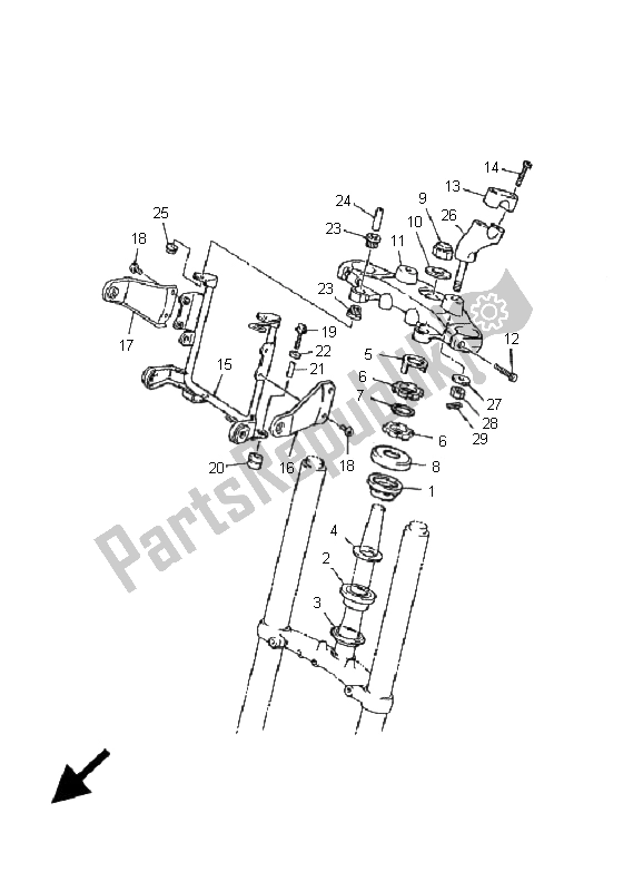 Todas las partes para Direccion de Yamaha XJ 600N 2001