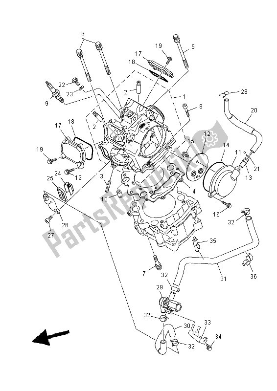 Tutte le parti per il Testata del Yamaha YFM 700 Fwad Grizzly 4X4 Yamaha Black 2014