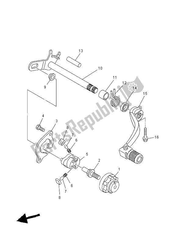 Todas las partes para Eje De Cambio de Yamaha YZ 250F 2008