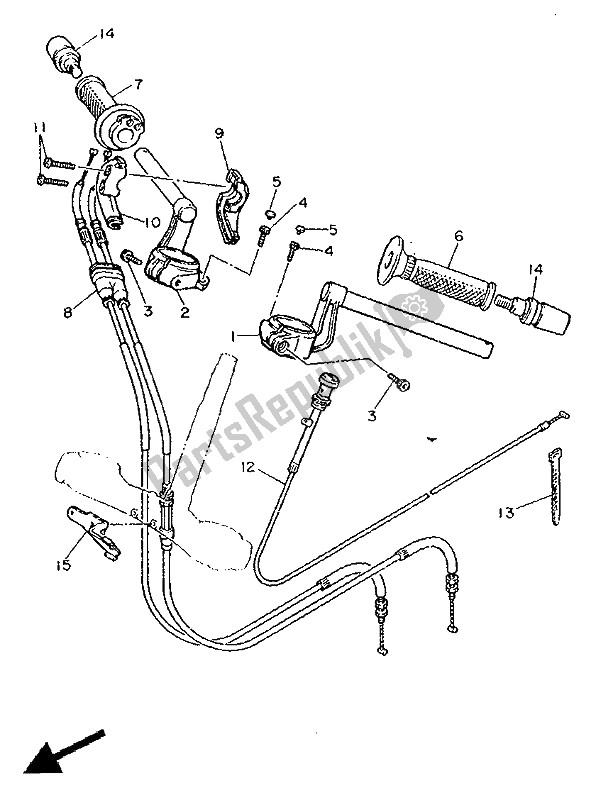 Wszystkie części do Uchwyt Kierownicy I Kabel Yamaha FJ 1200 1991