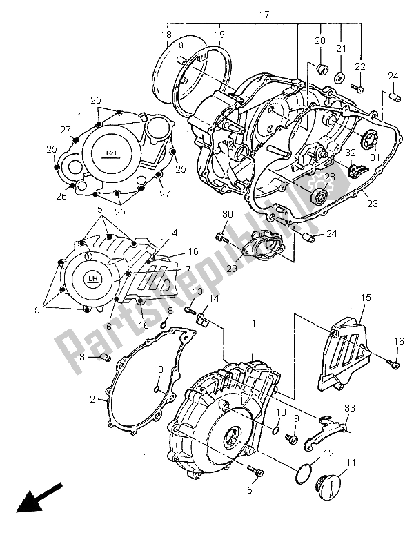 Todas las partes para Tapa Del Cárter 1 de Yamaha TT 600R 1999