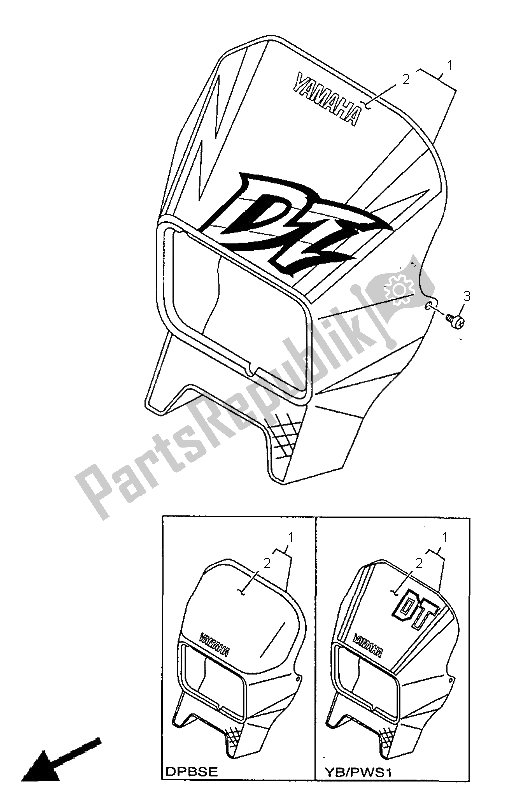 Tutte le parti per il Cowling 1 del Yamaha DT 125R 1998