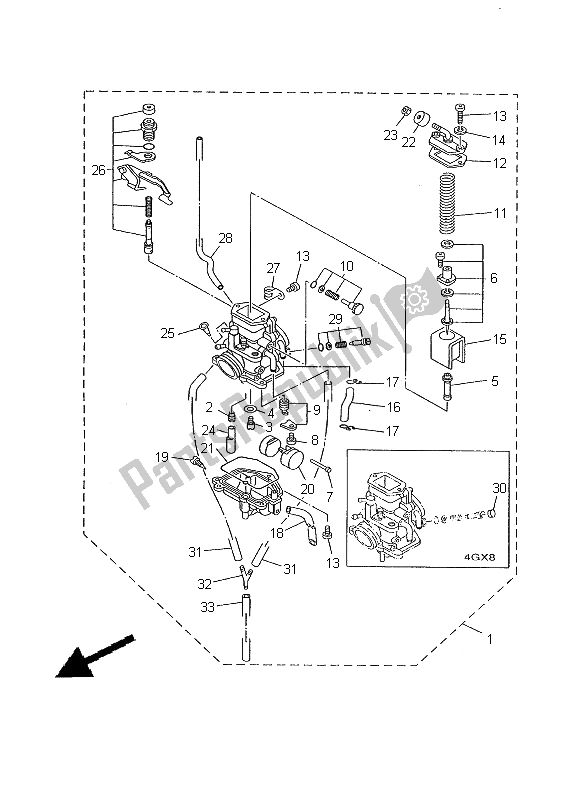 Toutes les pièces pour le Carburateur du Yamaha TDR 125 2000