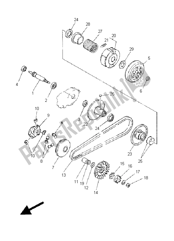 All parts for the Clutch of the Yamaha C 50R AC JOG 2011