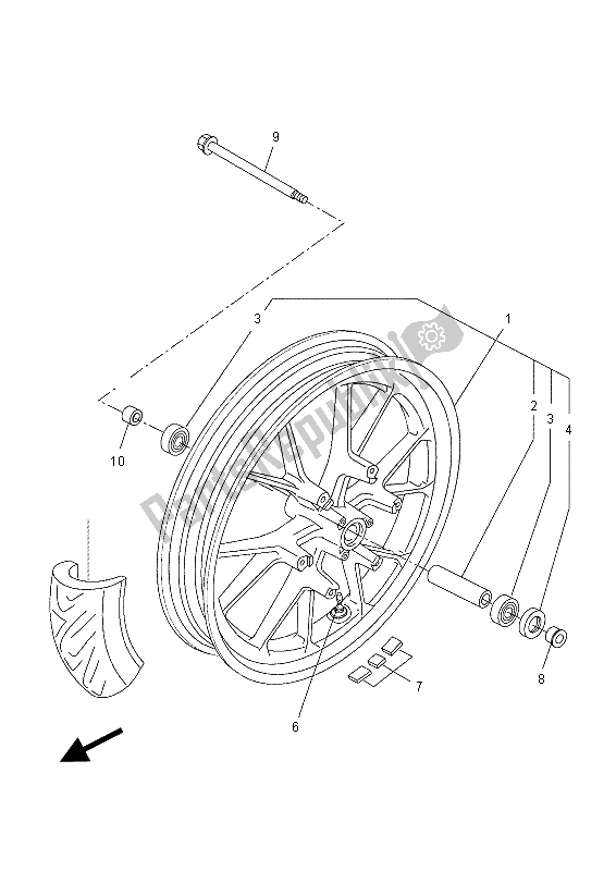 Tutte le parti per il Ruota Anteriore del Yamaha MT 125 2015