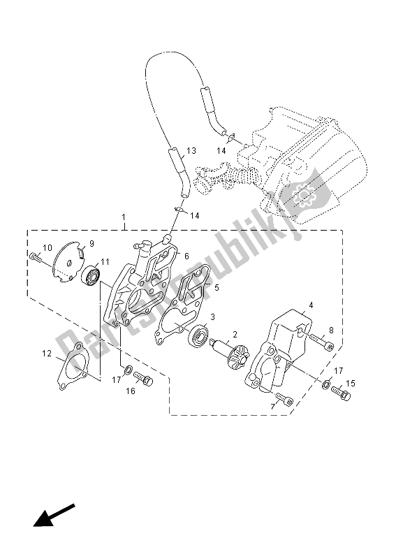 All parts for the Water Pump of the Yamaha YN 50F 2012