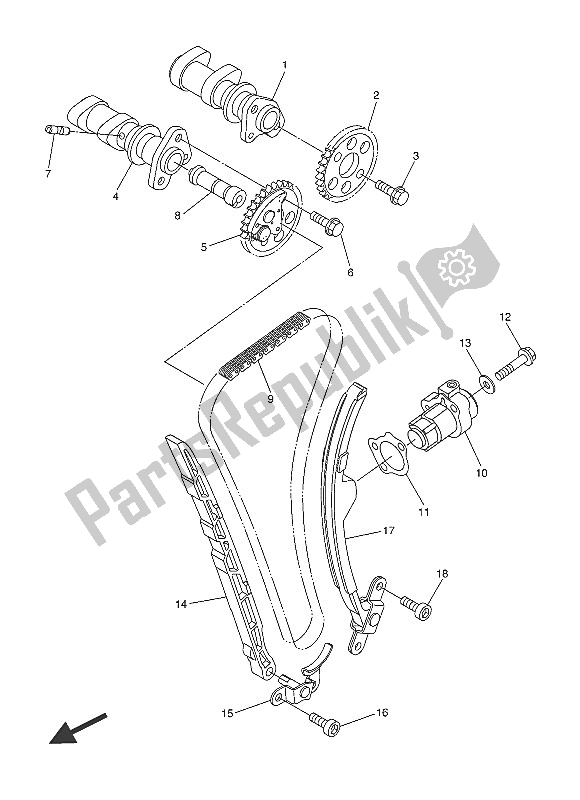 Tutte le parti per il Albero A Camme E Catena del Yamaha WR 250R 2016