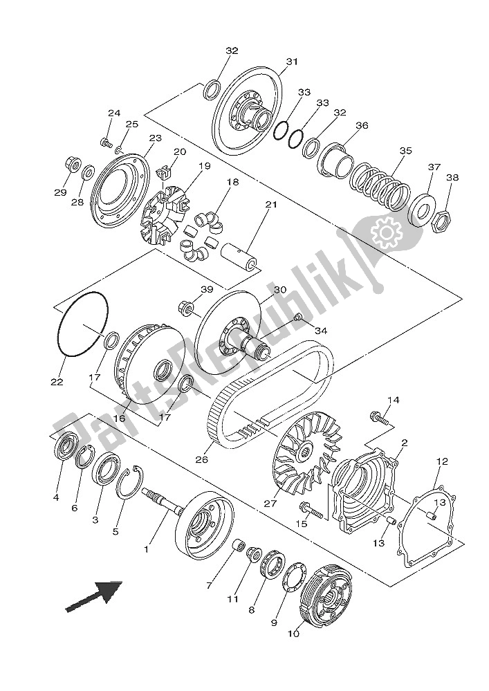 All parts for the Clutch of the Yamaha YXM 700 ES 2016