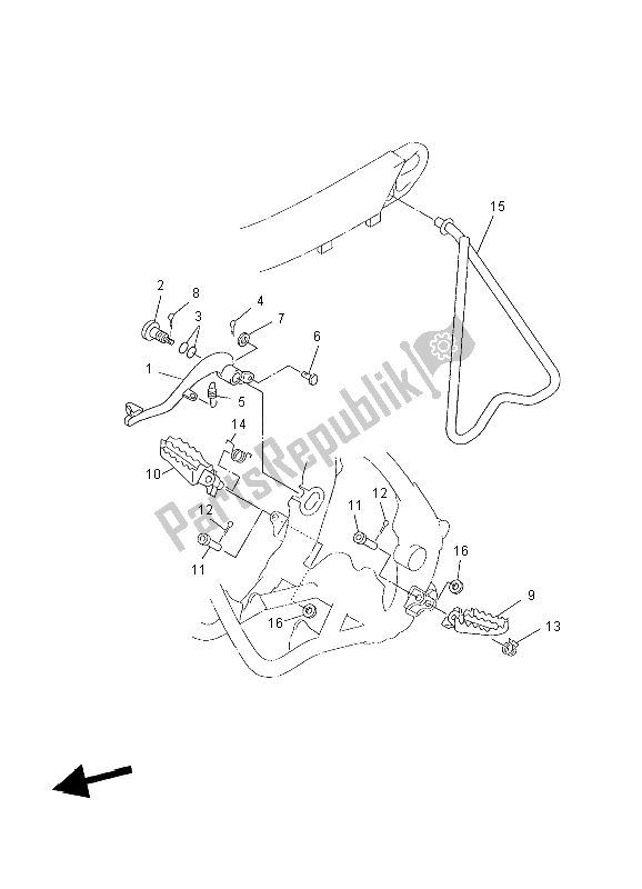 All parts for the Stand & Footrest of the Yamaha YZ 450F 2004