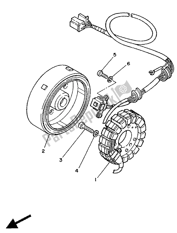 Wszystkie części do Generator Yamaha XV 250 Virago 1992