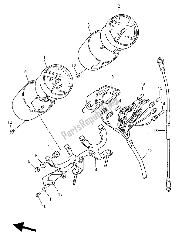 Toutes les pièces pour le Mètre du Yamaha XJ 600N 1999