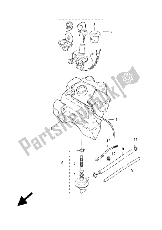 Alle onderdelen voor de Benzinetank van de Yamaha YQ 50R Aerox 2007