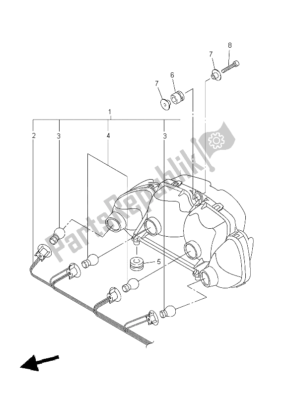 Tutte le parti per il Fanale Posteriore del Yamaha FJR 1300A 2004