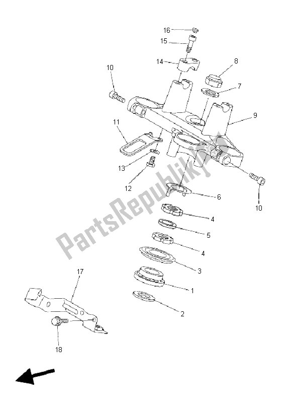 Wszystkie części do Sterowniczy Yamaha FZ6 S 600 2006