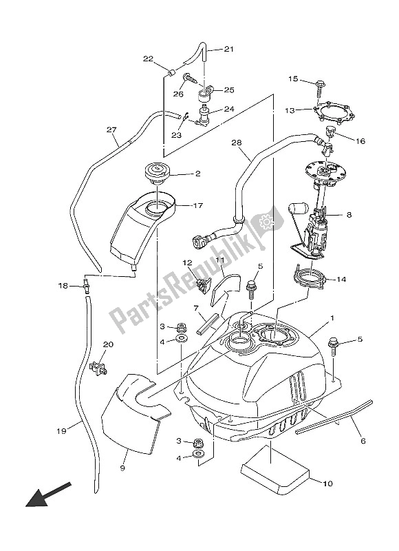 Tutte le parti per il Serbatoio Di Carburante del Yamaha XP 500A 2016