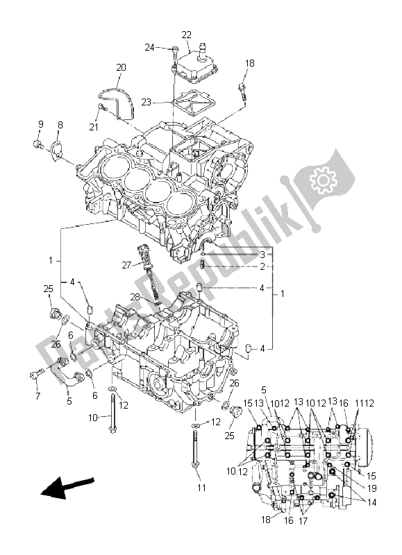 Todas las partes para Caja Del Cigüeñal de Yamaha FZ6 N Fazer 600 2006