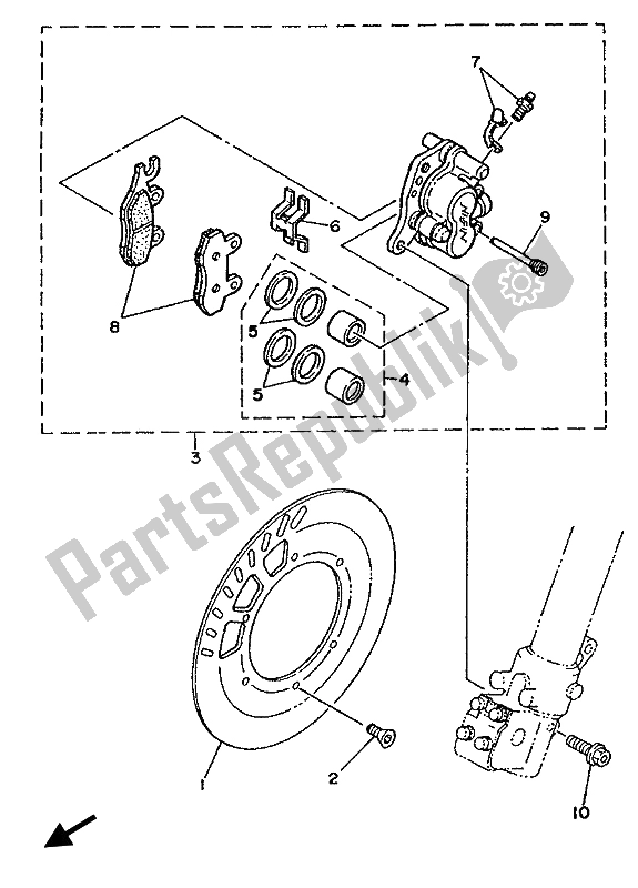 Tutte le parti per il Pinza Freno Anteriore del Yamaha YZ 250 LC 1993