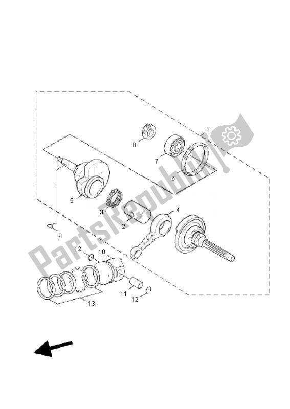 All parts for the Crankshaft & Piston of the Yamaha YW 125 BWS 2010