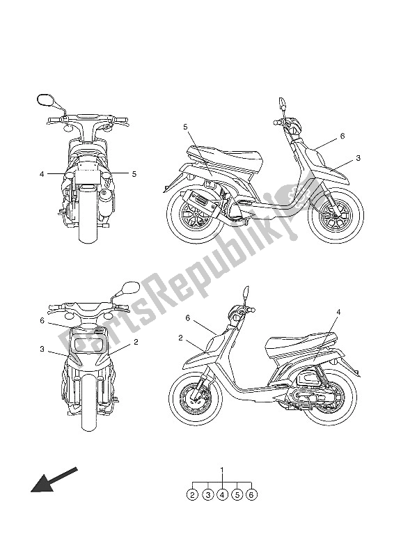 All parts for the Graphic & Emblem of the Yamaha CW 50 2016