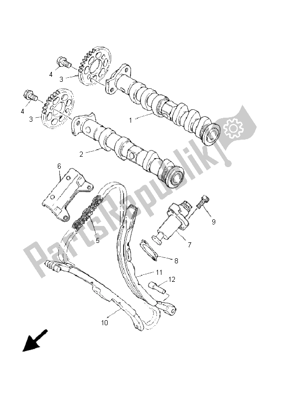 All parts for the Camshaft & Chain of the Yamaha TDM 850 2001