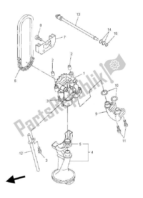 All parts for the Oil Pump of the Yamaha FZ6 SA Fazer 600 2007