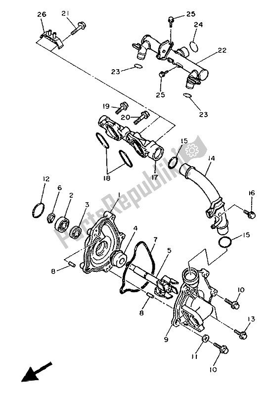 Todas las partes para Bomba De Agua de Yamaha FZR 1000 1992