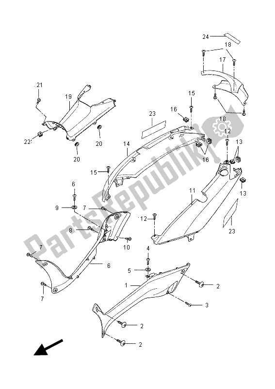 Tutte le parti per il Coperchio Laterale del Yamaha VP 250 X City 2012