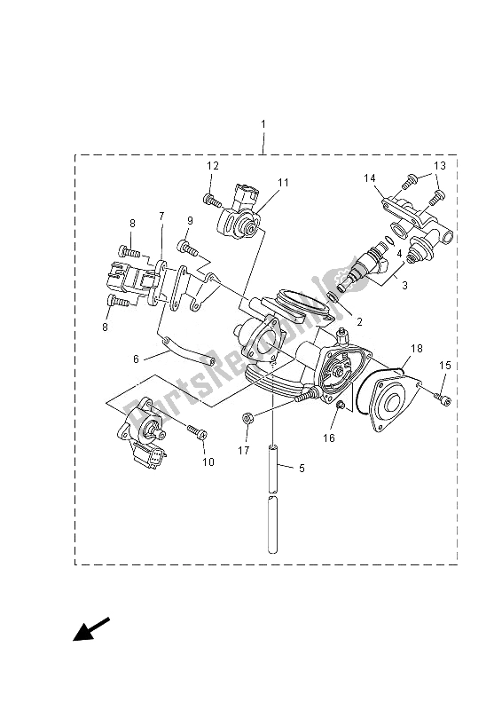 Toutes les pièces pour le Corps De Papillon Assy 1 du Yamaha YFM 550 Fgpled Grizzly 4X4 Yamaha Black 2013