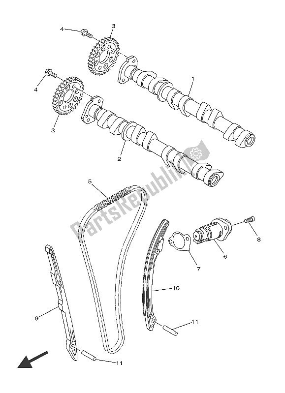 All parts for the Camshaft & Chain of the Yamaha XJ6 FA 600 2016 All parts for the Camshaft & Chain of the Yamaha XJ6 FA 600 2016