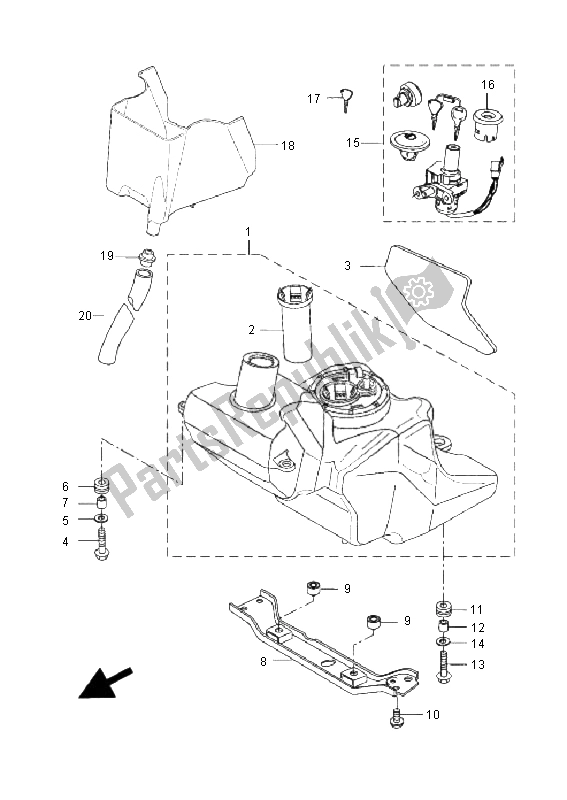 Todas las partes para Depósito De Combustible de Yamaha VP 250 X City 2008