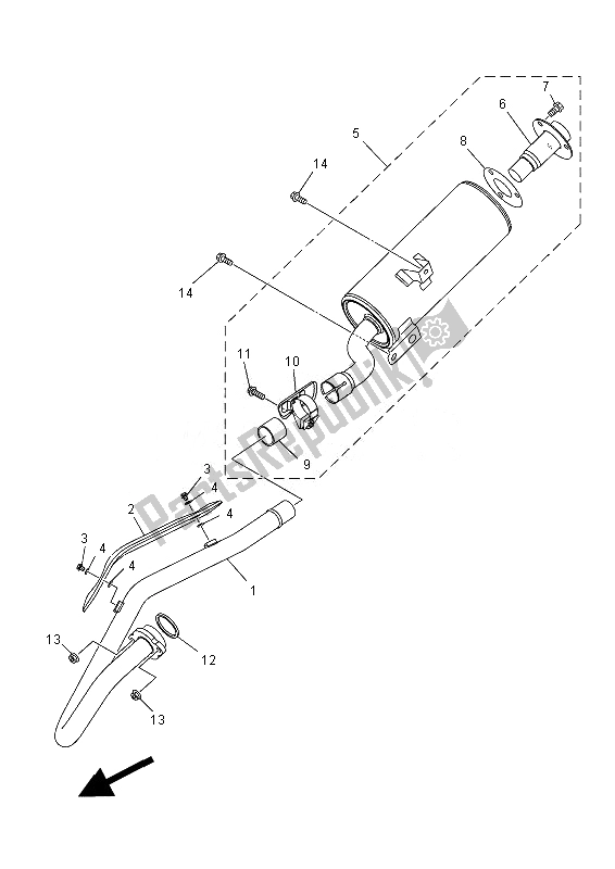 All parts for the Exhaust of the Yamaha YFM 250R Raptor 2013