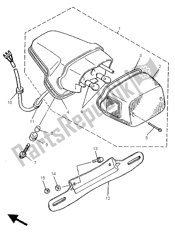 Toutes les pièces pour le Feu Arrière du Yamaha XV 1100 Virago 1996