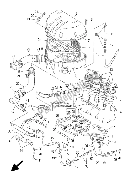 Toutes les pièces pour le Admission du Yamaha YZF 600R Thundercat 2001