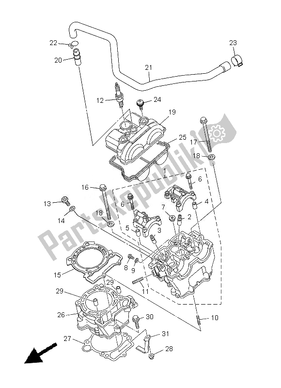 Tutte le parti per il Cilindro del Yamaha WR 250F 2013