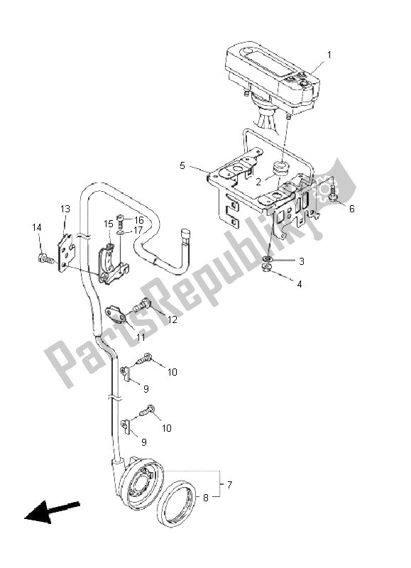 All parts for the Meter of the Yamaha WR 250F 2011