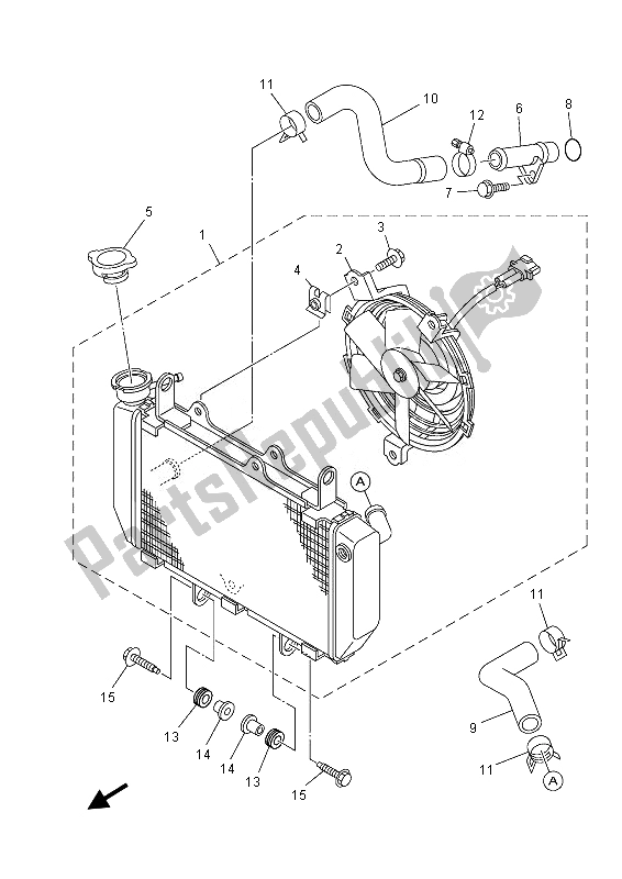 All parts for the Radiator & Hose of the Yamaha YFZ 450 Rsed 2013