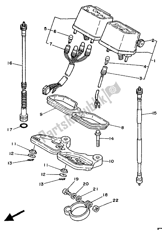 Tutte le parti per il Metro del Yamaha XT 350 1991