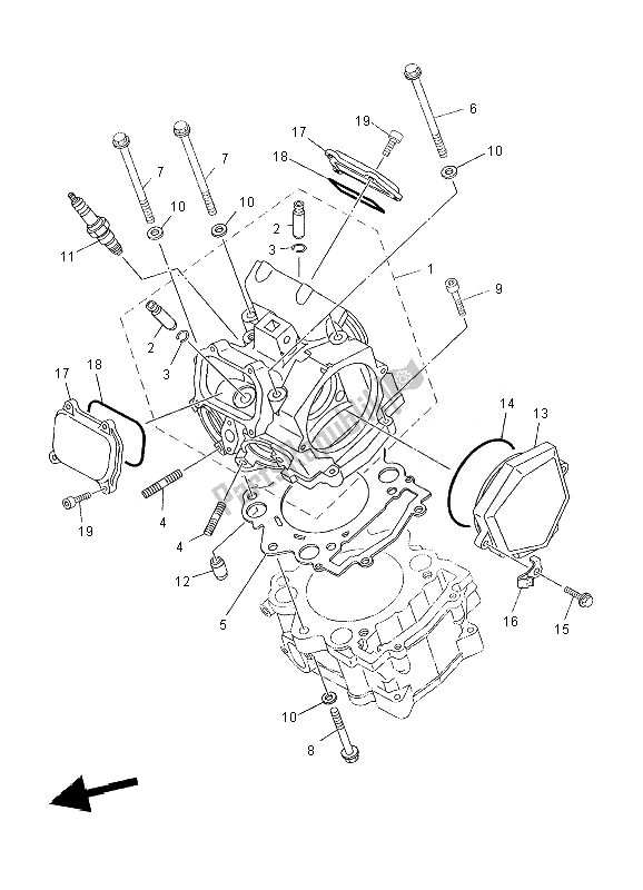 All parts for the Cylinder Head of the Yamaha XT 660Z Tenere 2010